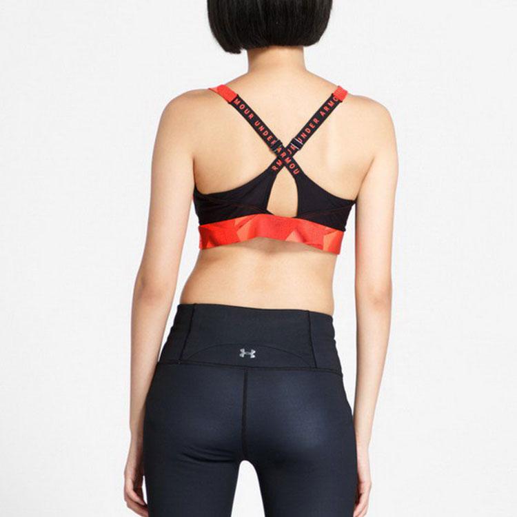 Under Armour Vanish All Over Print Повседневный дышащий спортивный бюстгальтер средней интенсивности Женское нижнее белье Красный 1328601-890