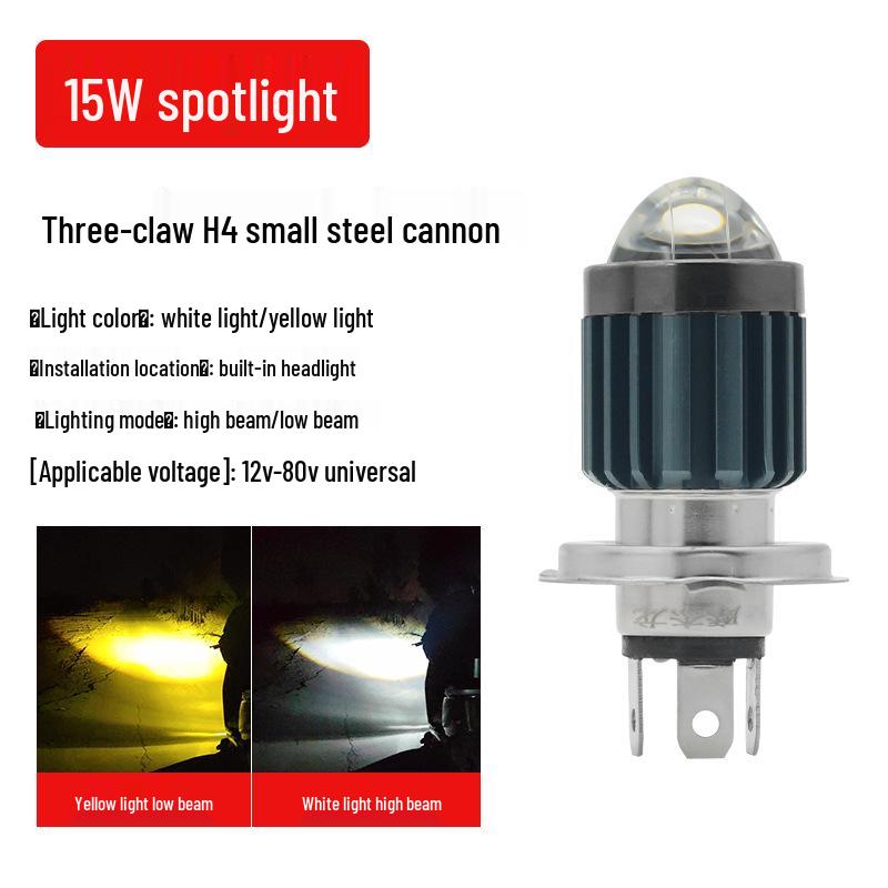 Super Bright LED Motorcycle Headlight for Electric Tricycle - Double Claw, High/Low Beam, Spotlight