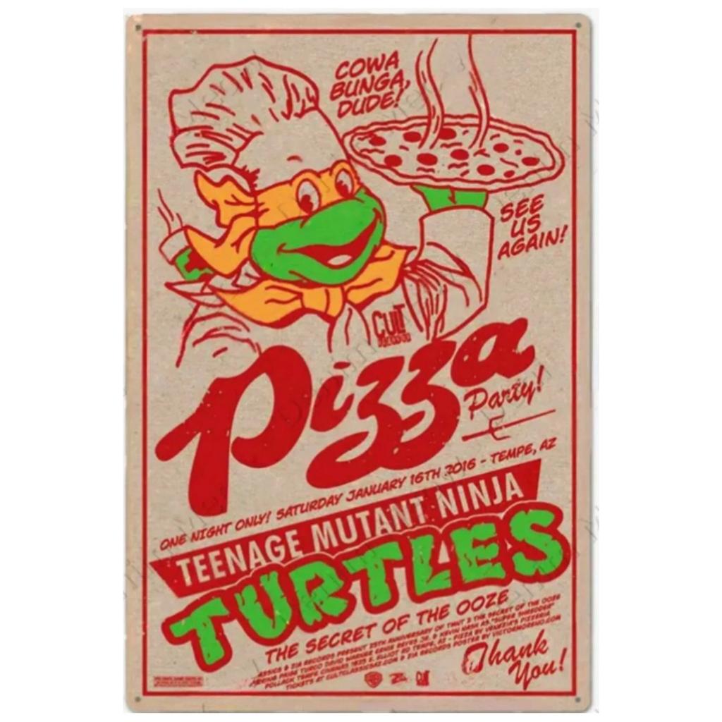 Vintage Pizza Zone Plaque Great Food Metal Sign Pub Bar Home Decoration Best Homemade Poster Italian Pizza Wall Art Plate