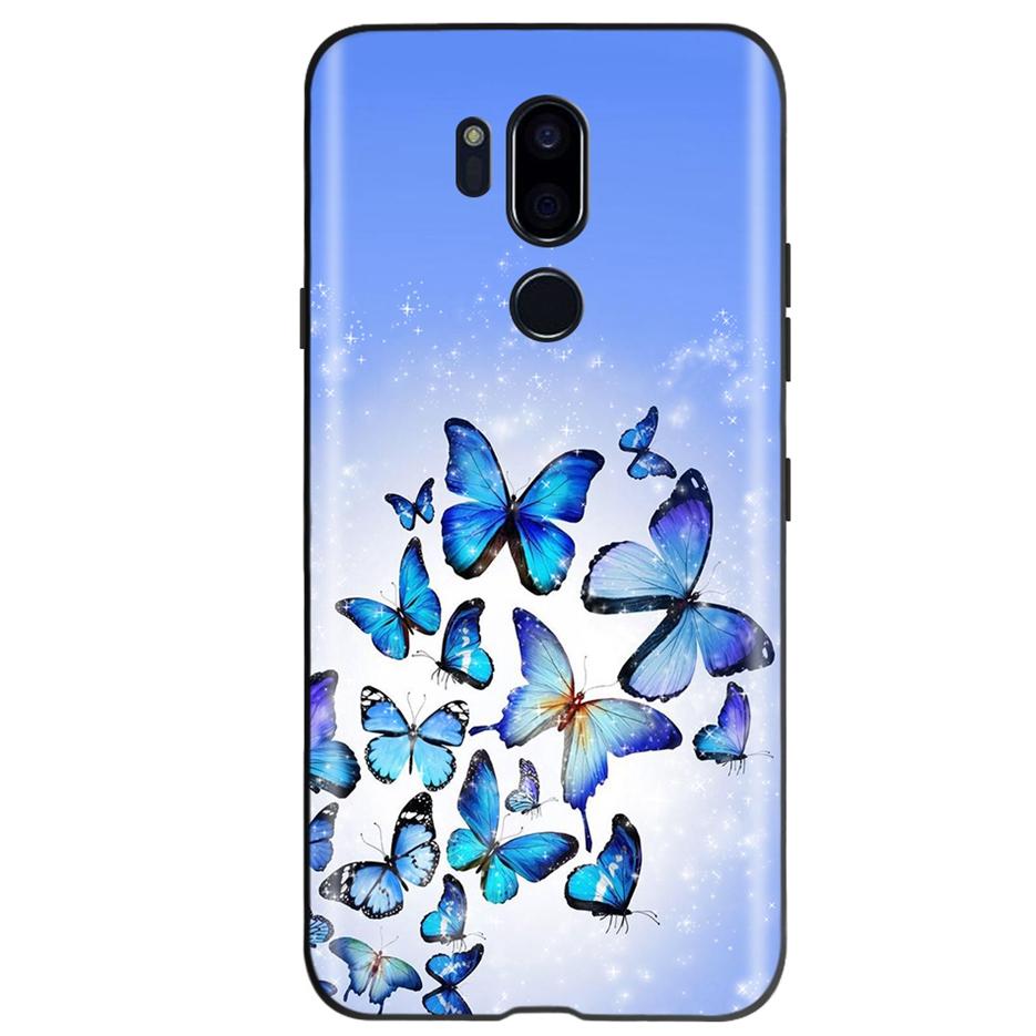 Для LG G7 ThinQ Чехол G710 LM-G710 Милый Кот Бабочка Ударопрочный Мягкий Силиконовый Чехол для Телефона Для LG G7 ThinQ Задняя Крышка 6.53'' Coque