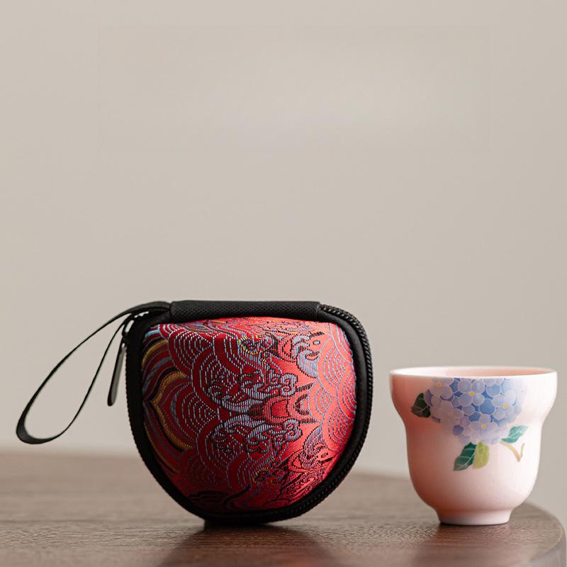 Керамическая чайная чашка-тыква, китайская посуда для чая Кунг-фу Гунфу, фарфоровая чайная чашка, ручная работа, гортензия, мастерская чайная чашка, посуда для напитков, чайная церемония