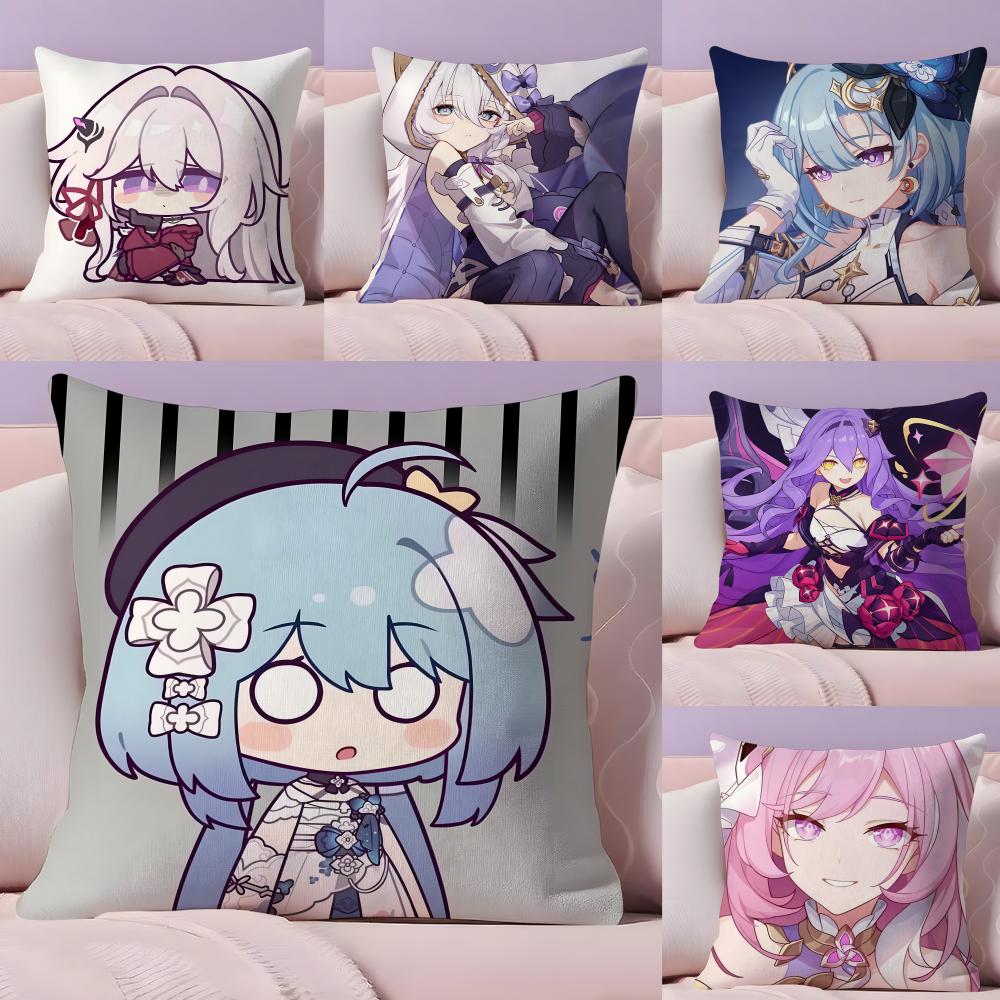 Аниме Игра HHonkai Impact Наволочка Плюшевая Ткань Мягкая Двусторонняя Печать Диван Теплая Зимняя Домашний Подарок Наволочка