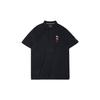 Li Ning Wade Series Embroidered Pattern Polo Shirt Men Tops Black APLQ207-1
