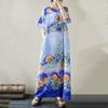 Short Sleeve Plus Size Vintage Floral New In Dresses for Women Casual Loose Maxi Long Summer Dress