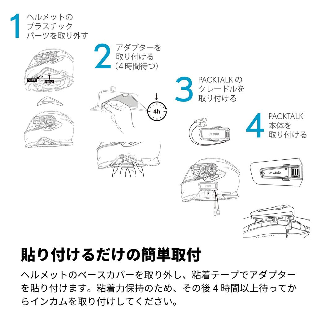 Cardo Helmet Adapter for PACKTALK EDGE and PACKTALK NEO Motorcycle Intercoms, Compatible with SHOEI NEOTEC II, GT-Air II, and J-Cruise II (ACC00021)