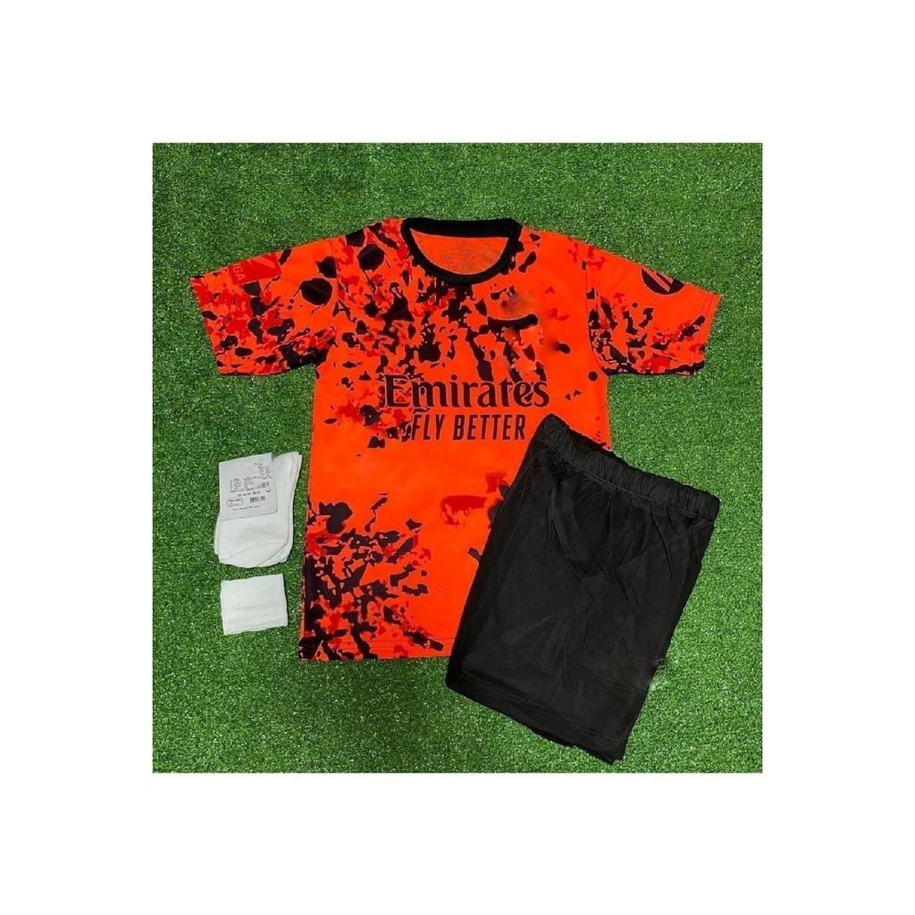 Новый сезон 2024/25, комплект из 4 детских трикотажных изделий специального дизайна Kylian Mbappe (апельсин