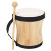 Hand Drum Kit Wood Sheepskin Top Professional Percussion Instrument Drum with Stick Black