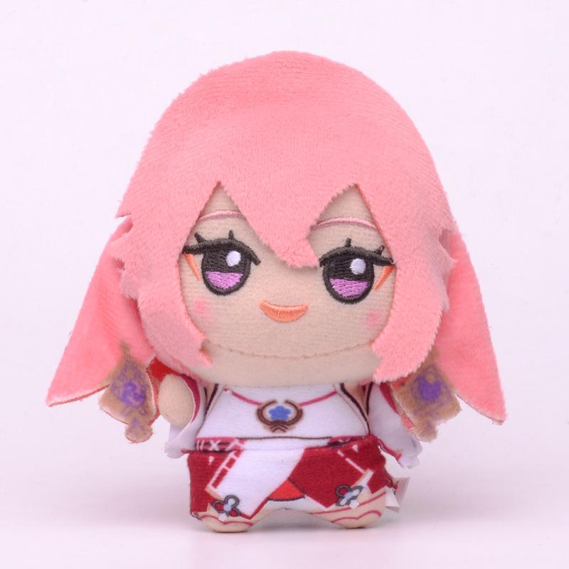 10cm Genshin Impact Tartaglia Zhong Li Yae Miko Venti Xiao Eula Razor Plush Pendant Toy Doll Backpack Accessorie Gift