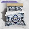 3pcs Duvet Cover Set (1*Duvet Cover + 2*Pillowcase, Without Core),Manchester City FC Print Bedding Set, Bedroom Decor, All‑Season, Birthday Gift
