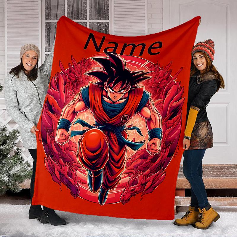 Personalized Custom Name Blanket - Dragon Ball Print Design,Blanket for Sofa,Bed,Travel,Camping - Soft and Warm, Great Gift