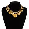 Gold Silver Heart Pendant Necklace Elegant Vintage Jewelry Fashion Metal Heart Bracelet  Gift