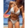 2026 Новая спортивная одежда Всесезонная шнуровка Принт Сексуальная мода Без рукавов Шнуровка С открытой спиной Высокая талия Бикини Раздельный купальник