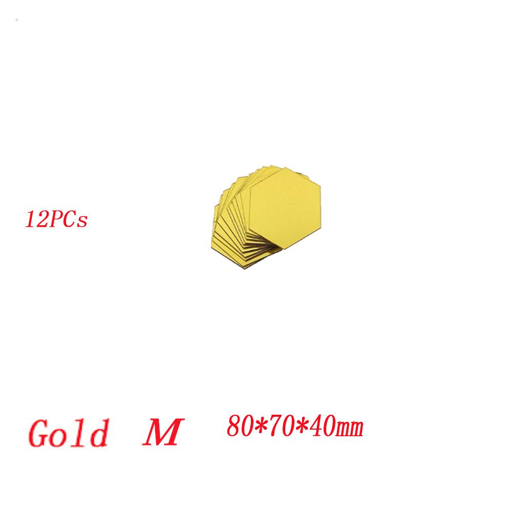 6/12Pcs Hot Art Safety Mirror Wall Sticker Mural Decals Home Decor Geometric Hexagon