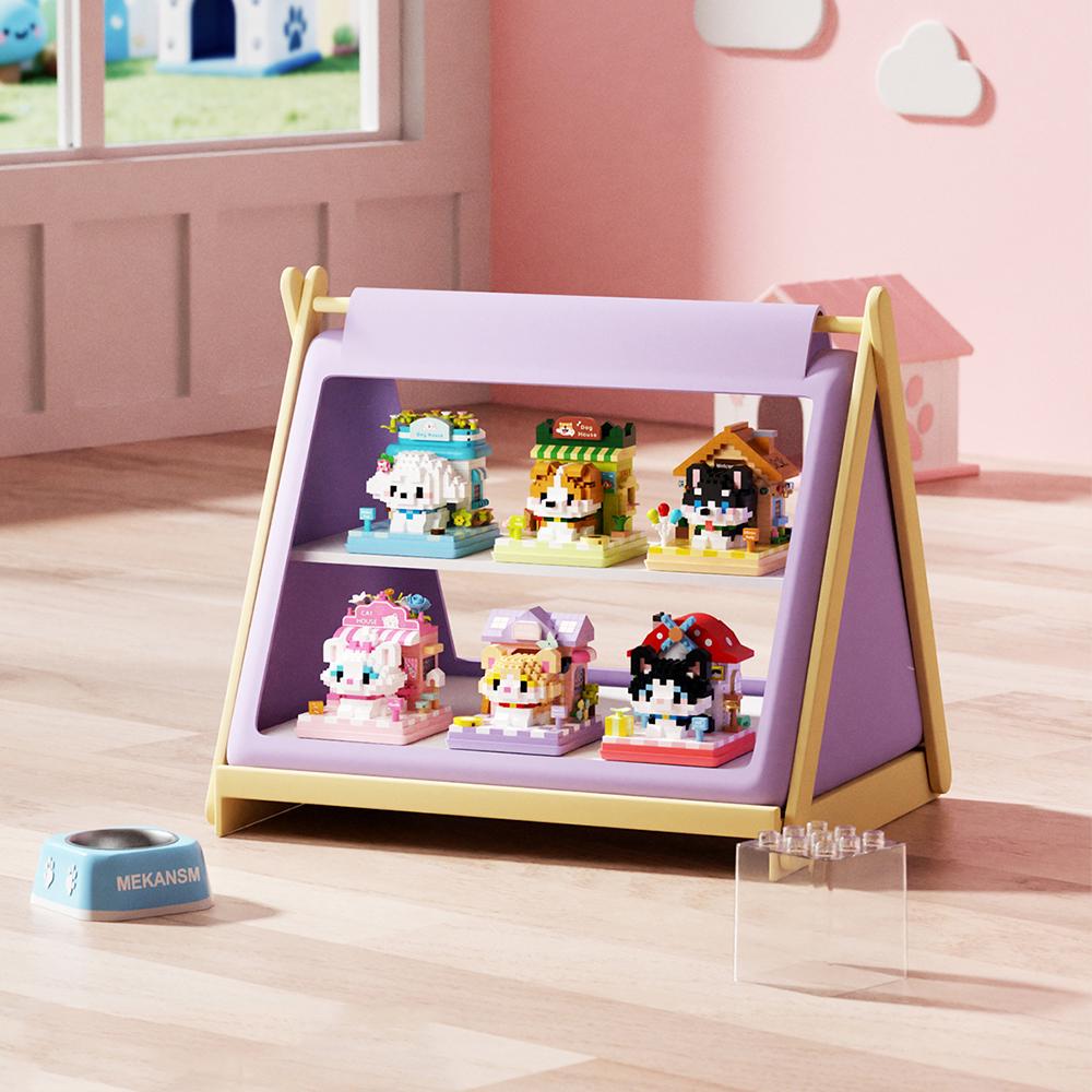 Non-Toxic Cute Mini Dog&Cats Pets House Micro Particle Building Blocks Toys Animals Models Diy Toys Birthday Gifts For Kids