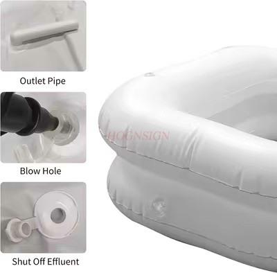 Inflatable Shampoo Pad Double Layer Thickened Wash Basin Patient Bed Care Cleaning And Folding Of Shampoo Pool
