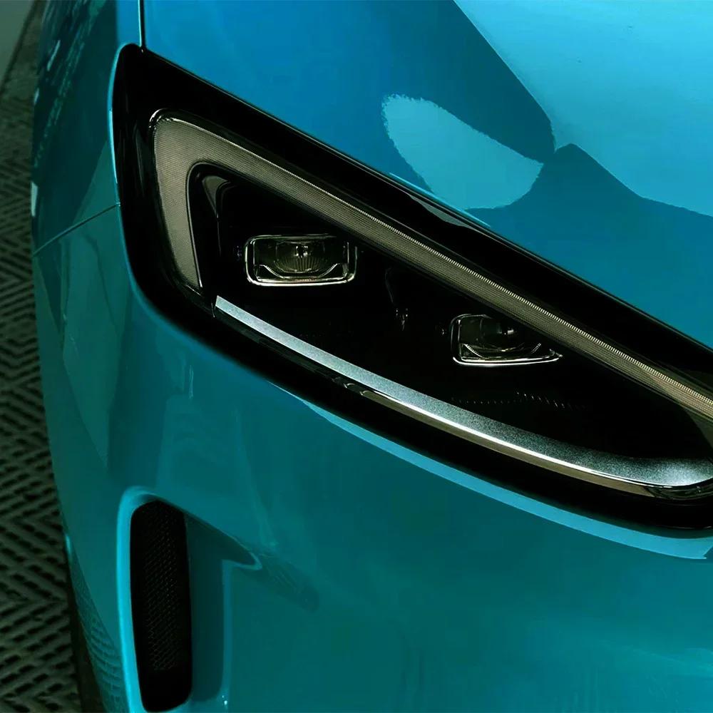 0,5 м Ширины Ультра Глянцевая Наклейка на Автомобиль Miami Blue Без Пузырей Виниловая Пленка ПЭТ Декаль Самоклеящаяся Наклейка на Кузов Автомобиля Автоаксессуары