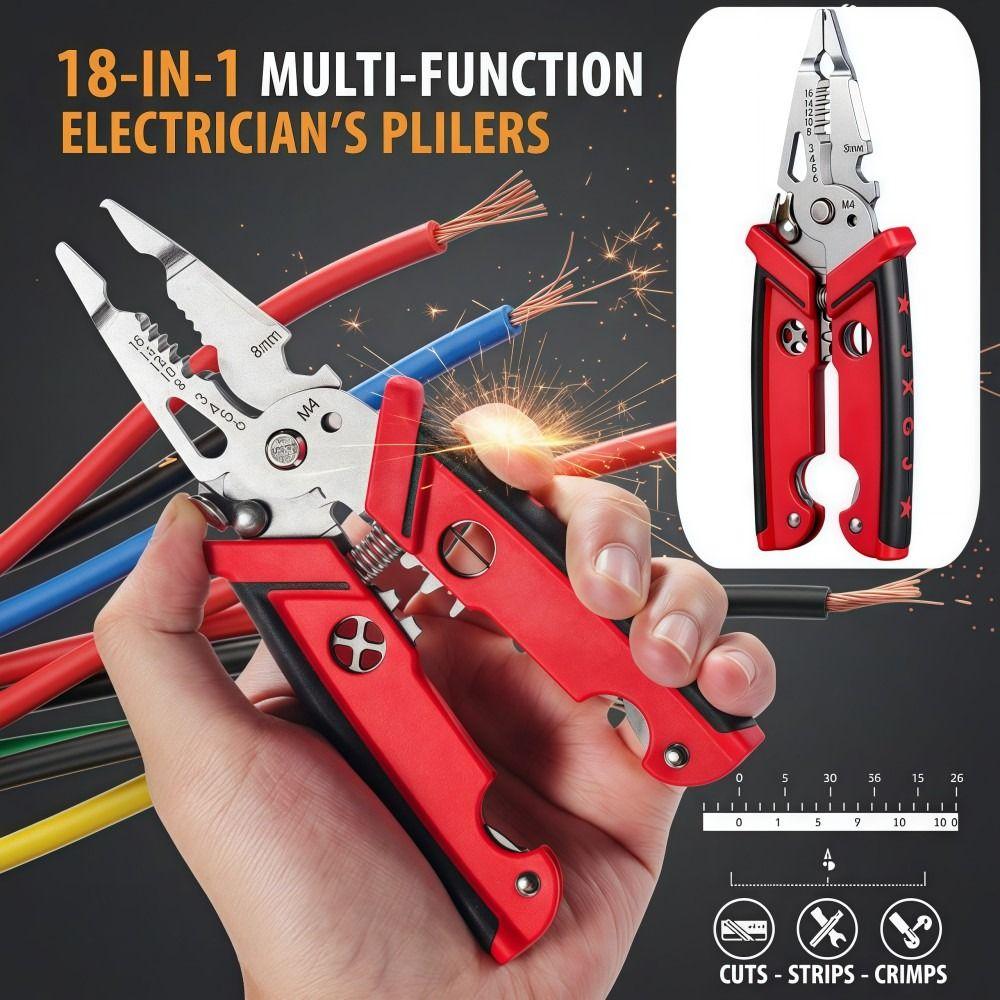 Многофункциональные электрические плоскогубцы Ручные плоскогубцы для разделения Плоскогубцы для зачистки проводов Инструменты электрика
