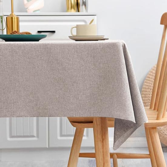 Tablecloth Wear Resistant Fade-Resistant Table Cover Solid Color Splash Scratch Protection Rectangular Table Cloth