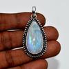 Rainbow Moonstone Pendant Natural Gemstone 925 Sterling Silver Handmade Pendant Gift For Her