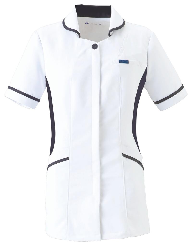 Scrub Tunic Medical Clinic Ladies 2017EW Ladies White X Navy Japan SS To Japanese Size [Fork] (equivalent XS)