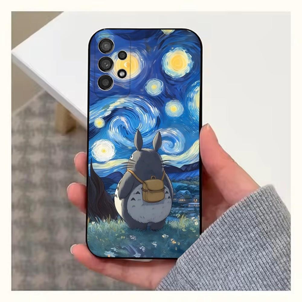 Мультяшный чехол для телефона Т-Тоторо-ЕС для Samsung S25, S24, S23, S22, S20, S21, S10, Ultra, Plus, Lite, FE, Мягкий силиконовый черный чехол
