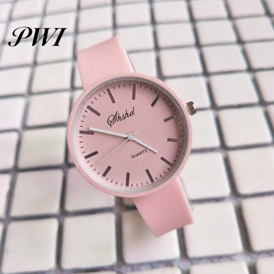 Silicone Band Watch Quartz Jelly Colorful Wristwatch Sport Stylish Analog Display Small Unisex Comfortable for School Dress
