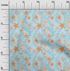 oneOone Ткань Cotton Flex Baby Blue Beach Seashell, швейная ткань с принтом, ярдами, 40 дюймов