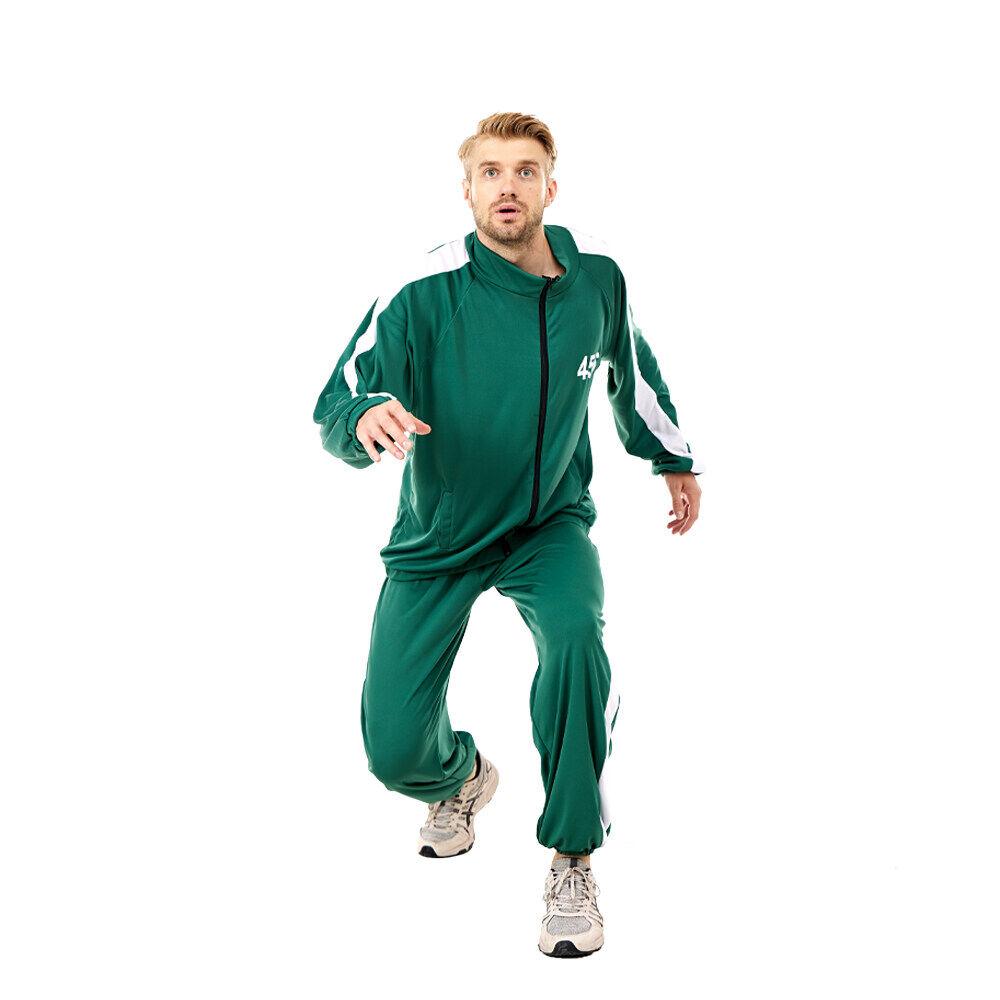 Adult Squid Game Costume Men Green Number Jackets Sportswear Halloween Cosplay Props Sport Suit