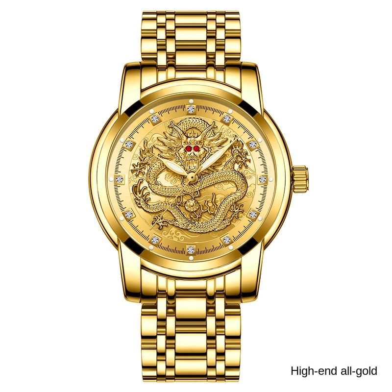 ONTHEEDGE Полые часы Мужские стальной ремешок Кварцевые Светятся в темноте Водонепроницаемые Тренд Немеханические