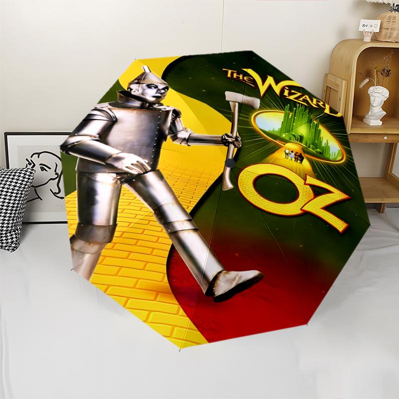 The Wizard of Oz Print Automatic Umbrella, 8 Rib Iron Frame, Plastic Handle, Suitable for Outdoor Travel &Daily , Ideal Gift