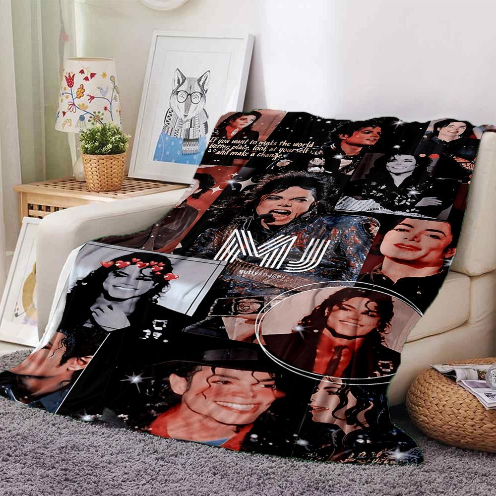 1pc Michael Jackson Performance Flannel Blanket,Ultra Soft Warm Plush Throw for Home Bedroom Bed Sofa Cover Camping Picnic gift Y72411