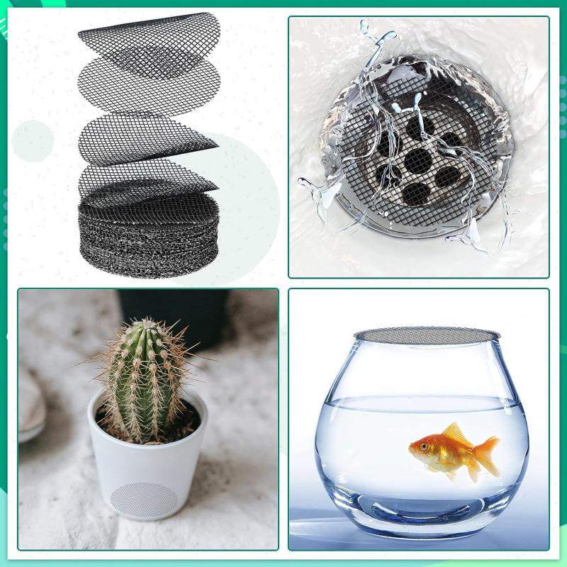 50 шт. круглый цветочный горшок с нижним дренажным отверстием, сетчатый коврик для садовых растений, против насекомых, нижний сетчатый коврик
