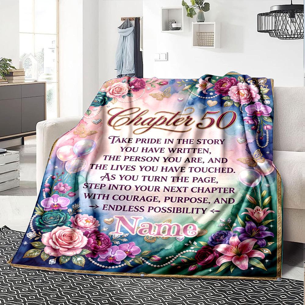 Chapter Celebration Customize Your Name Blanket Soft Comfortable Lightweight And Versatile All Year Round Suitable For Travel Camping Picnics Sofas