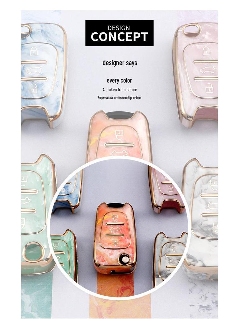 Стильный ТПУ чехол для ключа автомобиля для Sonata, ix35, Elantra - Полная складная защита