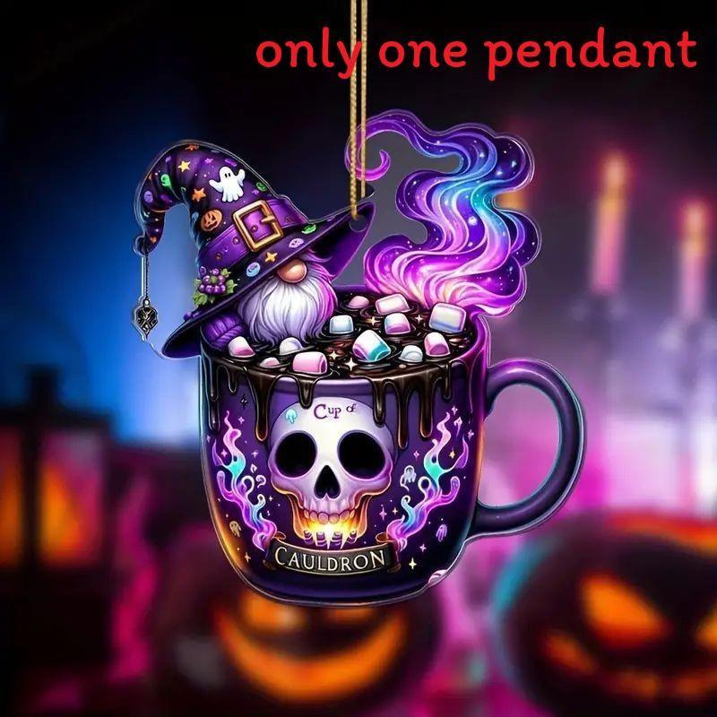 Candy Santa Halloween Claus Design Acrylic Flat Surface Pendant For Car Decor