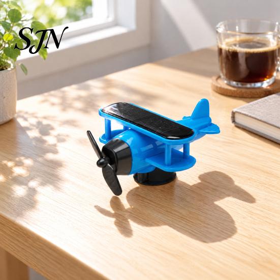 Decorative Car Interior Figurine Solar Energy Rotating Plane, Creative Dashboard Ornament Cool Gadgets for Men with Light Sensor, Unique Automotive