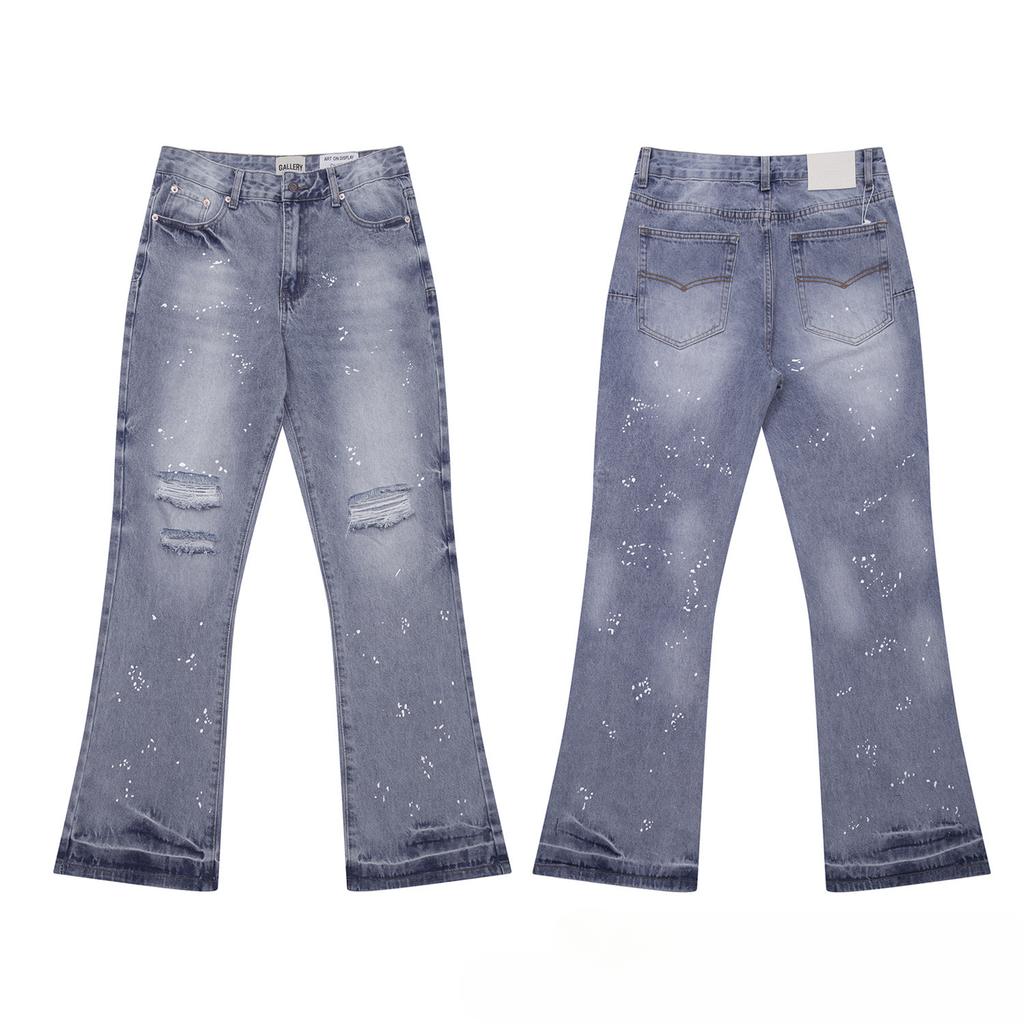 Fashion Print Jeans Loose Casual Sports Denim Pants for Men and Women
