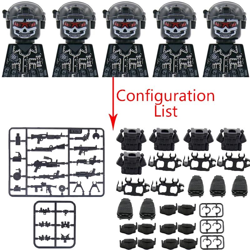 Конструктор MOC Военный Солдат Спецназ Оружие Пистолеты Шлемы Армия Великобритании Советская Армия Армия США Прибор Ночного Видения Мини Кирпичики Подарки