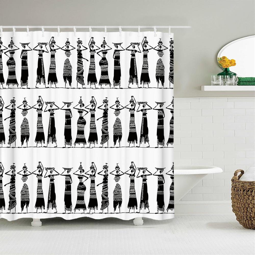 Африканская культура занавеска для душа Декор для ванной полиэстер водонепроницаемая ткань занавеска для душа Египет Фараон экран для ванной