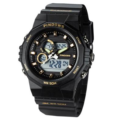 PINDOWS 50M наружные цифровые спортивные светодиодные часы-секундомер с будильником женские часы, водонепроницаемые, часы, многофункциональные, подсветка, календарь, часы,