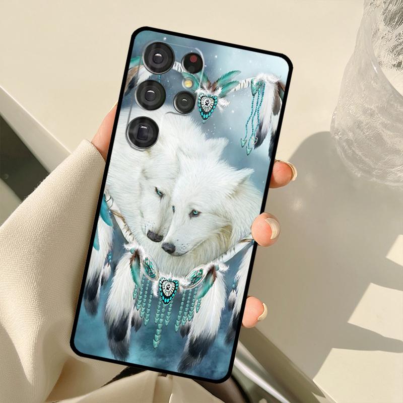 Dream Catcher Feather Wolf For Samsung Galaxy S23 S22 Ultra S21 S20 FE S8 S9 S10 Note 10 Plus Note 20 Ultra Phone Case