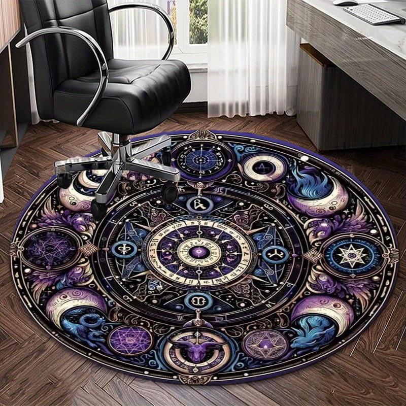 S Occultism Sun Catchers Office Chair Mat Round Rug Nonslip Area Rug Office Chair Mat Carpet For Living Room Bedroom Home Decor