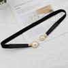 Waist Belt Golden Buckle Solid Color Skinny Belt for Dress Casual Wear Woven Stretchy Belt for Wrap Dress Halter Dress