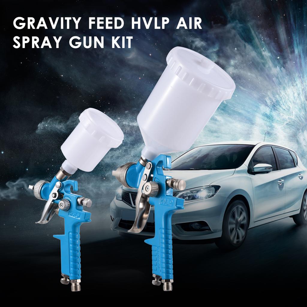 Комплект пневматического распылителя HVLP с гравитационной подачей Пистолет-распылитель HVLP Маленькие и большие воздушные распылители краски с 125 мл и