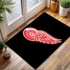Red Wing Logo on Black Background Patterned carpet, non slip mat suitable for living room and bedroom sofas