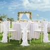 Luxurious Satin Wedding Chair Slipcovers Chiffon Covers with Ruffles for Banquets and Special Occasions