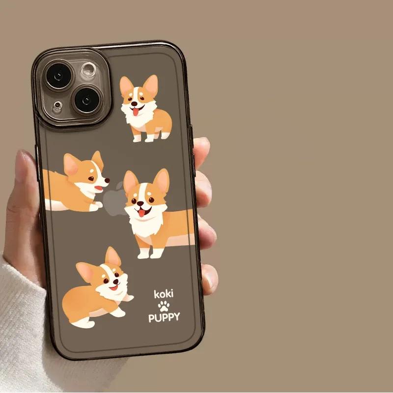 Мультяшная такса корги собака прозрачный чехол для телефона для iPhone 15 14 13 11 12 16 Pro XS Max 13Mini XR X SE Plus прозрачная крышка Funda