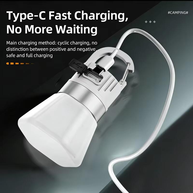 RGB Ambient Light Mini LED Hanging Flashlight USB C Rechargeable Torch Outdoor Camping Waterproof Tent Lamp Portable Hook Lamp