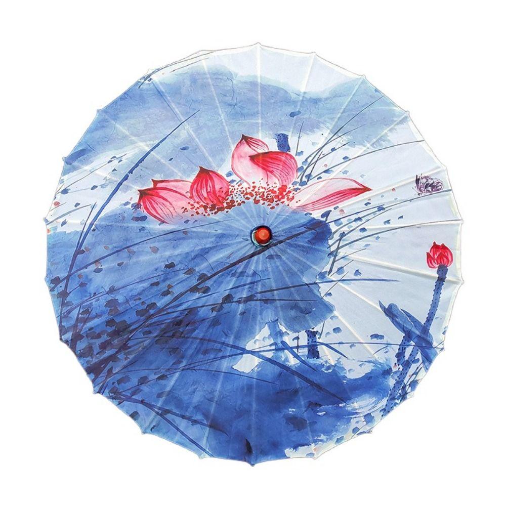 Vintage Chinese Silk Umbrella Decorative Hanging Stick Umbrella Sturdy Oiled Paper Umbrella Kids