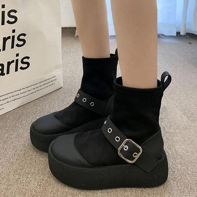 Ботильоны женские на плоской подошве, зимняя новая обувь 2025 года, модный бренд, повседневные прогулочные ботинки-носки «Челси», спортивные женские ботинки